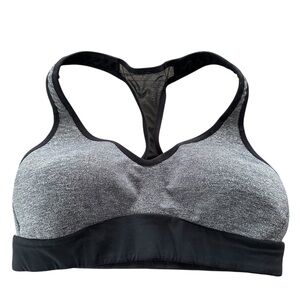 Lululemon Size 4‎ Gray Black Speed Up Racerback Sports Bra Running Activewear